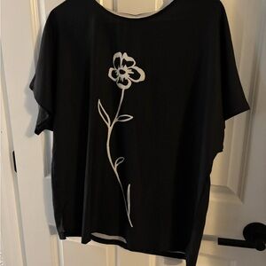 Black Floral Women's Top